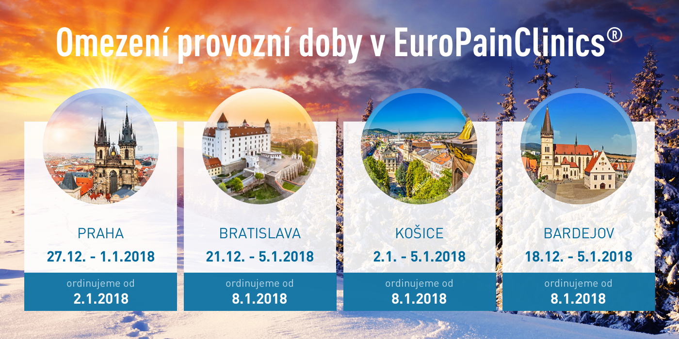 Omezení provozní doby v EuroPainClinics v měsících prosinec a leden_cz